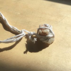 Homemade hemp rope / quartz braided necklace